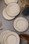 Hermia Juego para servir tartas de 6 piezas, Negro y crema, Porcelana